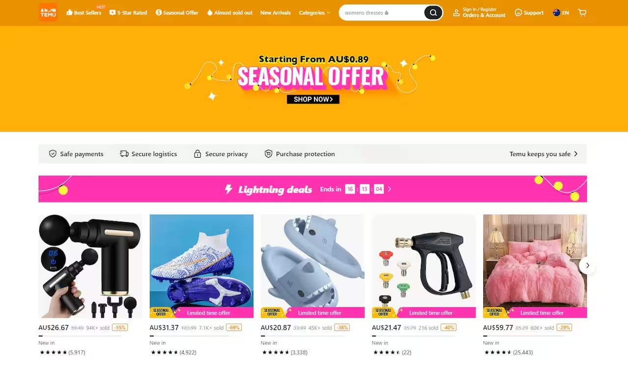 Für wen sind Saisonale Angebote auf Temu besonders geeignet