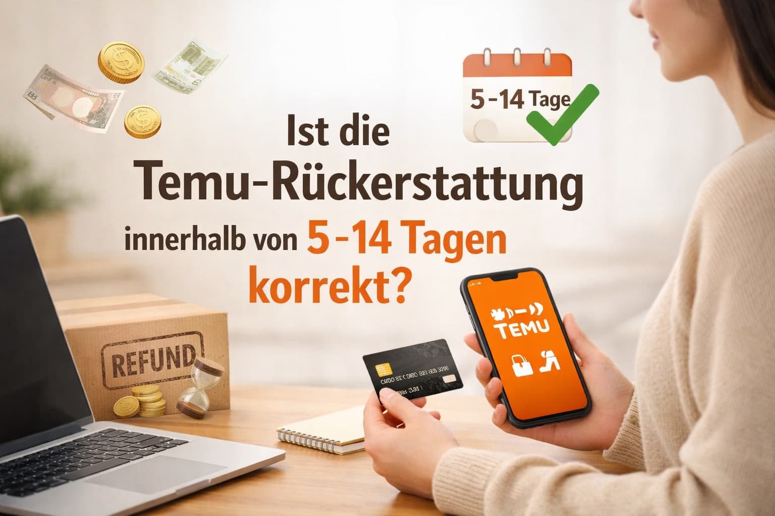 Ist die Temu-Rückerstattung innerhalb von 5–14 Tagen korrekt?